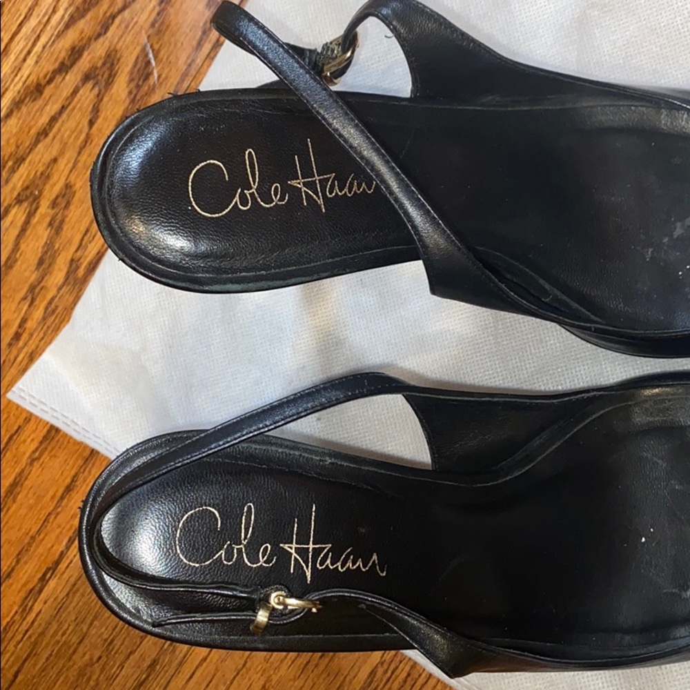 Cole Hann slingback platform peep toe heels - Picture 6 of 6